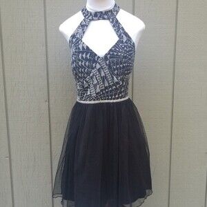 City Studio black and silver party dress